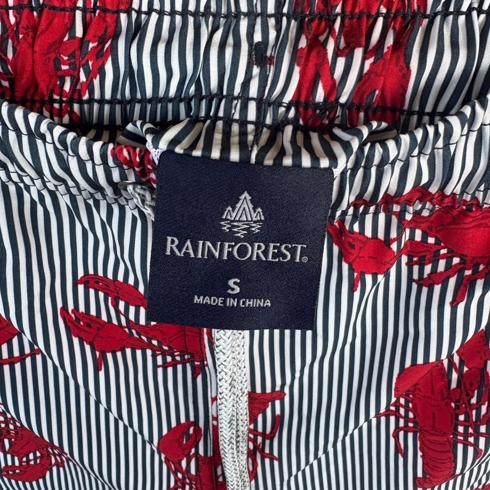 RAINFOREST Red and White Swim Trunks with Nautical Lobster Print - Picture 7 of 7
